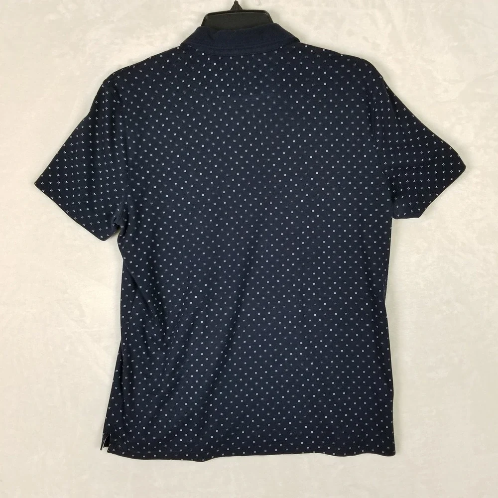 Banana Republic Polo Shirt Mens L Navy Blue Luxury Touch Standard Fit Geometric